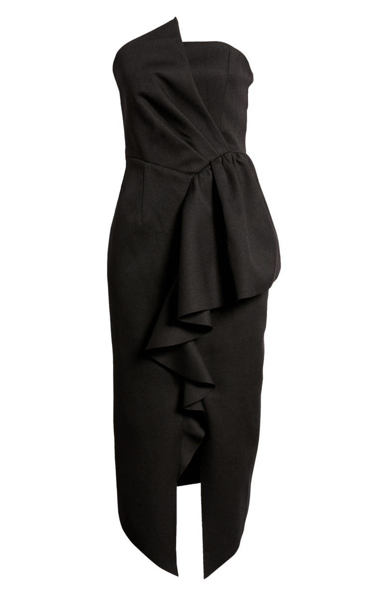 Elliatt Reception Cascade Ruffle Strapless Cocktail Dress, Alternate, color, 