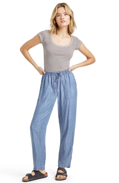 Splendid Angie Tie Waist Chambray Pants In Indigo