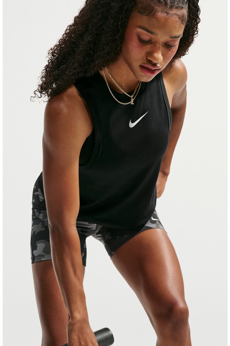 Performance Racerback Tank, Alternate, color, BLACK/ WHITE