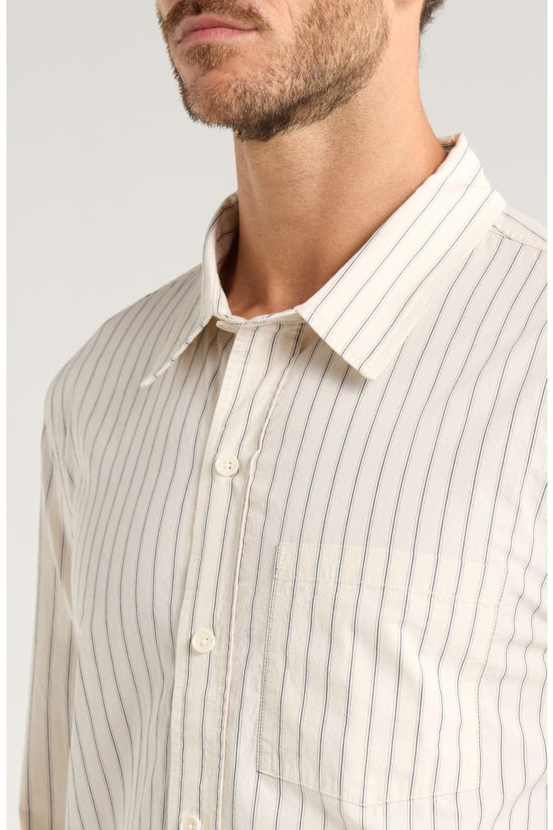Stripe Cotton Poplin Button-Up Shirt, Alternate, color, NATURAL