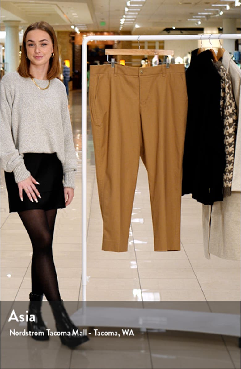 Stretch Cotton Blend Cigarette Pants