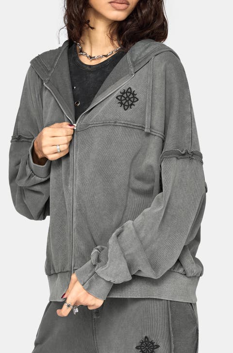 Mio Witches Knot Distressed Seam Hoody