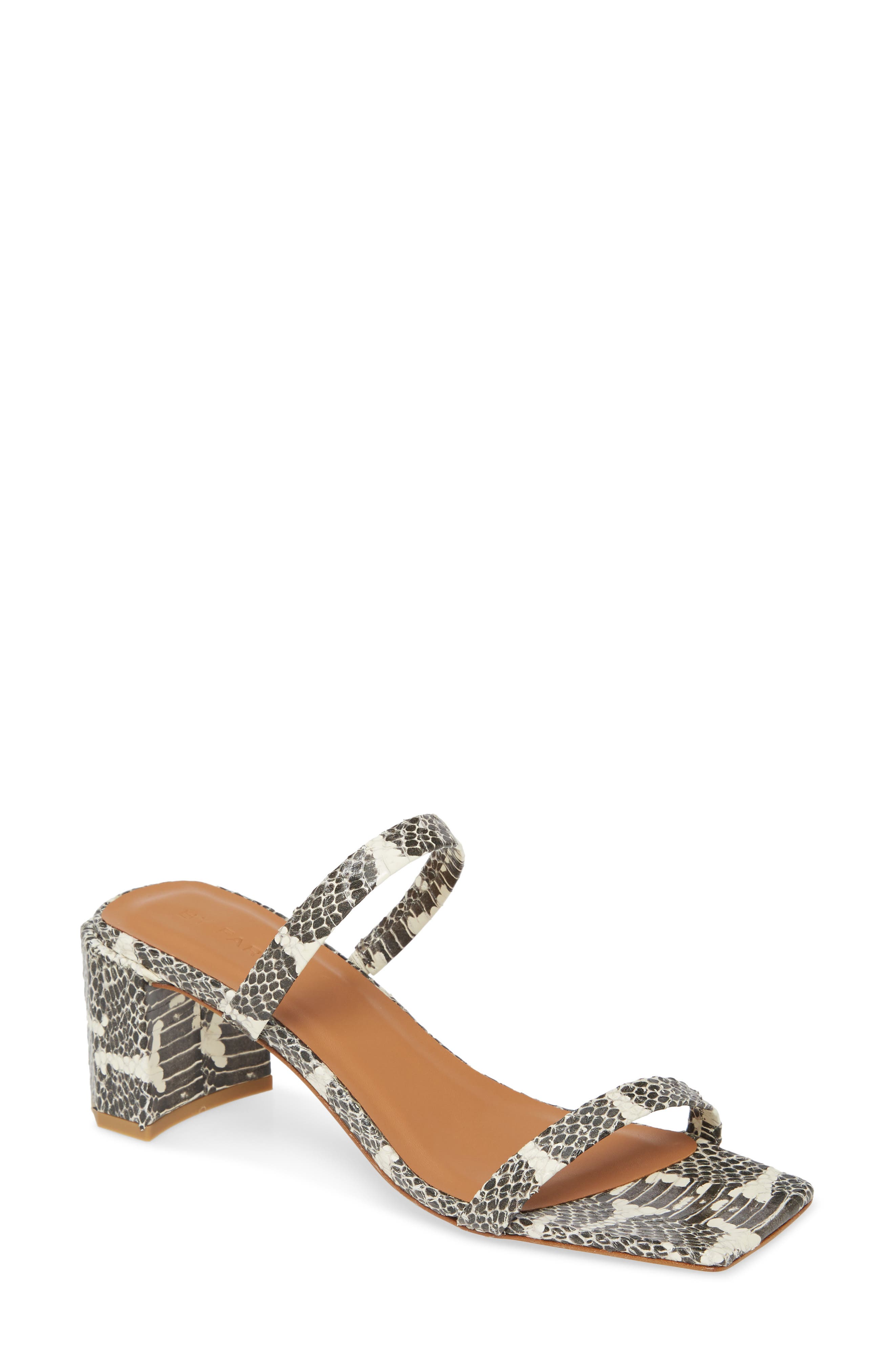 By Far Tanya Snake Embossed Strappy Square Toe Sandal, Main, color, 