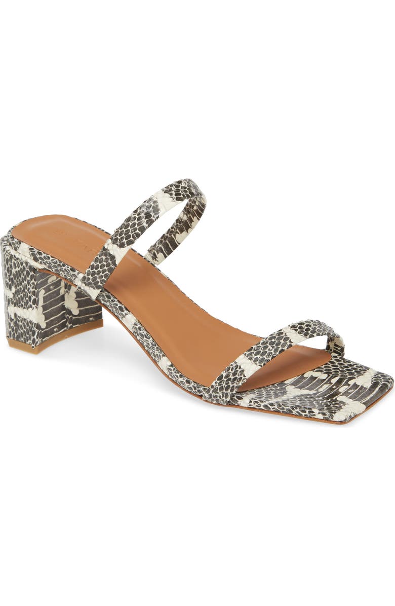 By Far Tanya Snake Embossed Strappy Square Toe Sandal, Main, color,