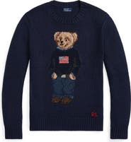 Polo Ralph Lauren Bear Graphic Cotton & Linen Crewneck Sweater