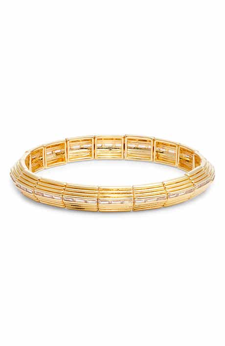 Nordstrom Cubic Zirconia Inset Deco Stretch Bracelet