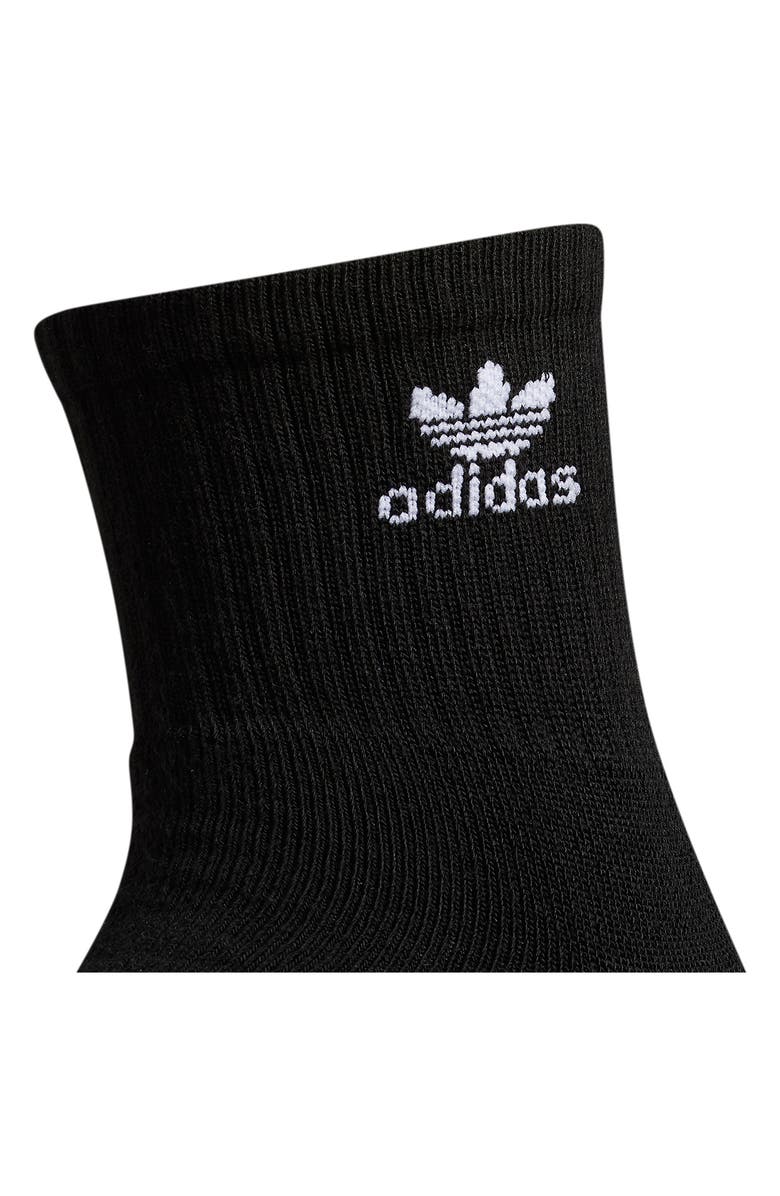 adidas 6-Pack Trefoil Performance Quarter Crew Socks, Alternate, color, Black