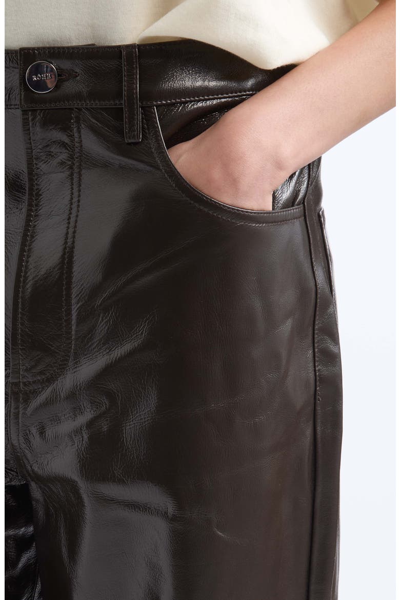 Bruun Lacquered Baggy Leather Wide Leg Pants, Alternate, color, SOIL