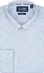Original Penguin Micro Floral Print Slim Fit Dress Shirt