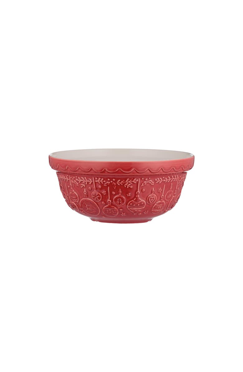 MASON CASH Deck The Halls Size 30 Red Mixing Bowl, 1.15 Quart, Main, color, Red