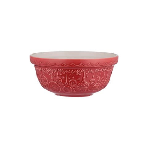 Deck The Halls Size 30 Red Mixing Bowl, 1.15 Quart