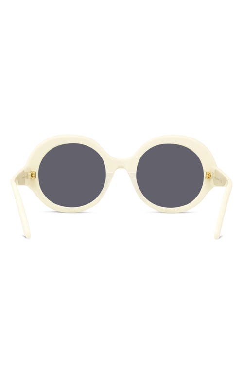 Loewe Thin 52mm Round Sunglasses In White