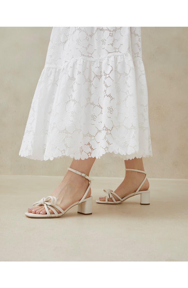 Loeffler Randall Mikel Leather Bow Sandal, Alternate, color, White