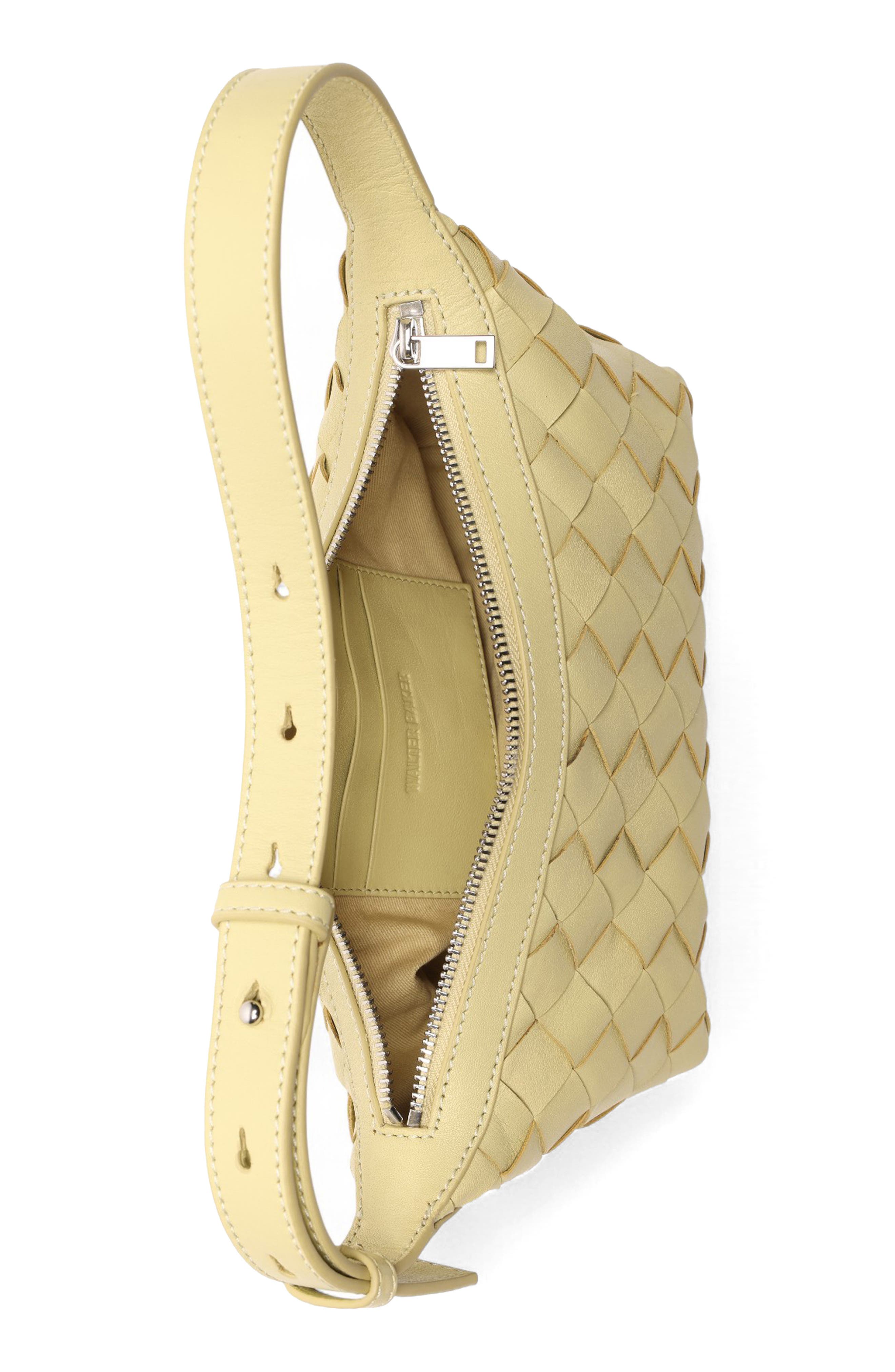 Aurora Woven Leather Mini Shoulder Bag, Alternate, color, SHADOW GREEN