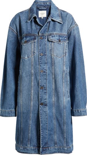 HIDDEN JEANS Full Length Denim Trucker Jacket | Nordstrom