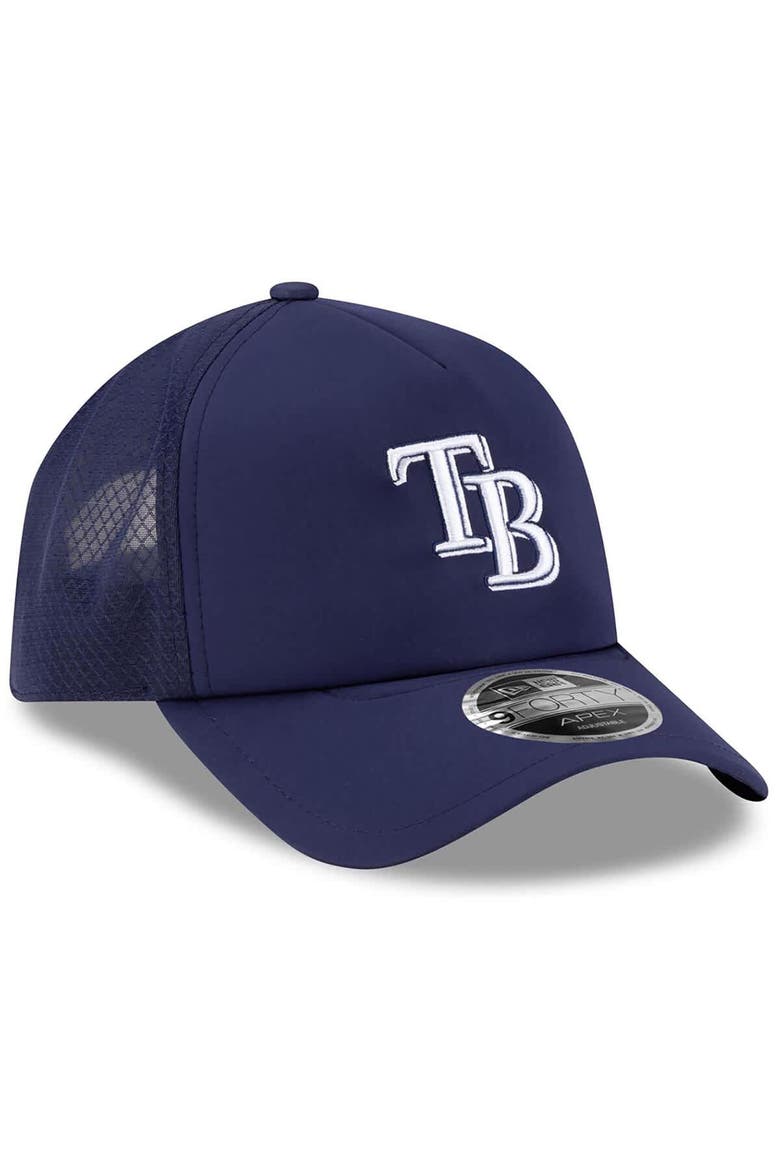Men's New Era Navy Tampa Bay Rays 2026 Batting Practice Apex 9FORTY Adjustable Trucker Hat, Alternate, color, Navy