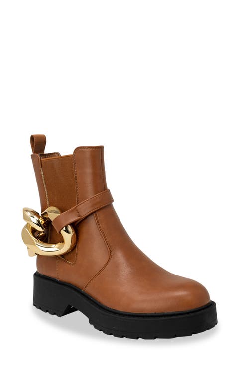 Chunky Chain Strap Lug Boot (Women)