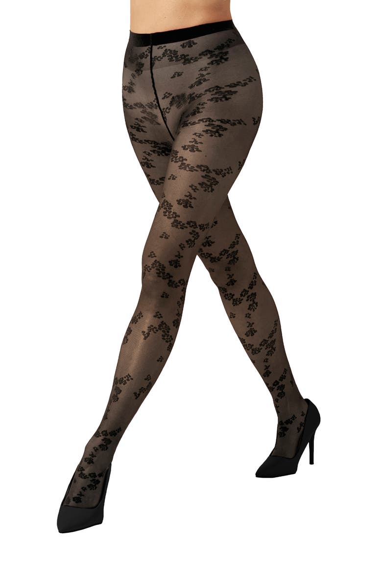 Floret Tights, Main, color, BLACK