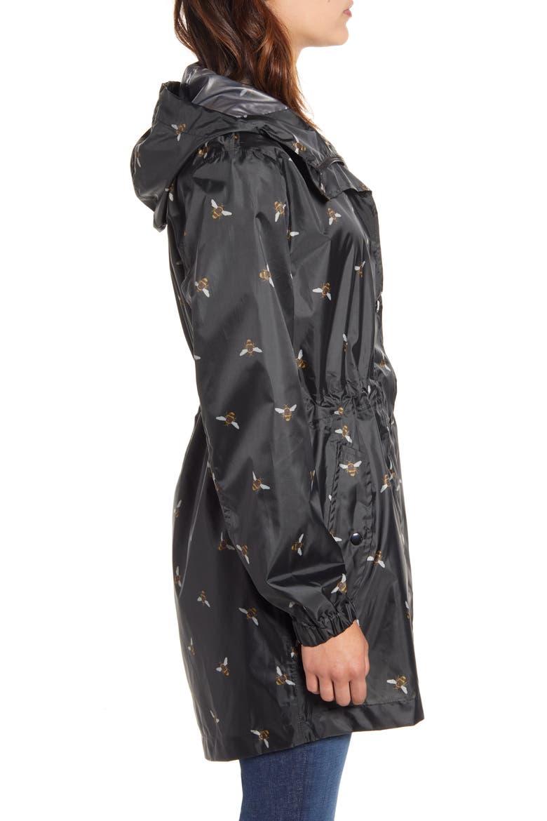 Right As Rain Golightly Packable Waterproof Hooded Jacket, Alternate, color, BLACK BEE