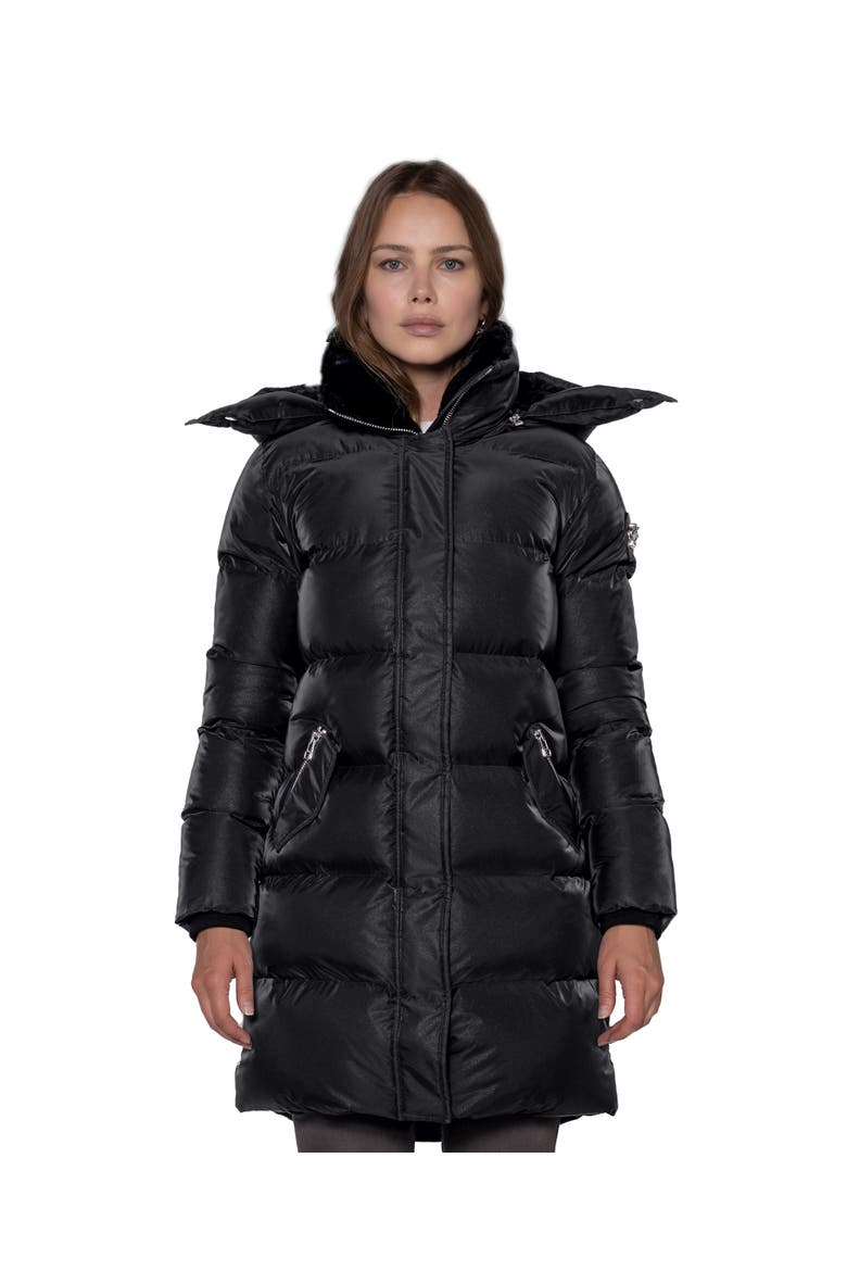 Women's Penguin Long Length Quilted Coat, Main, color, BLACK DIAMOND