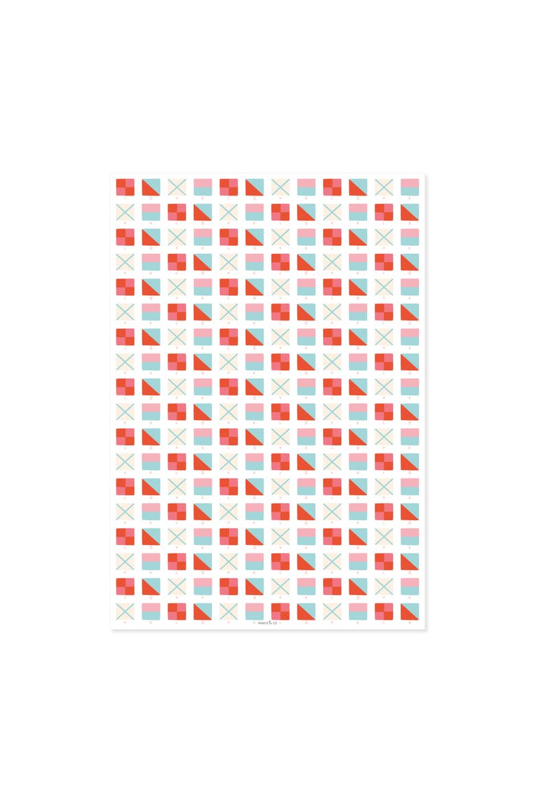 Eight Sheets Two-Sided "Nautical Love" Heavyweight Gift Wrap, Alternate, color, Multicolored