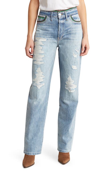 Baggy Low Rise Straight Leg Jeans