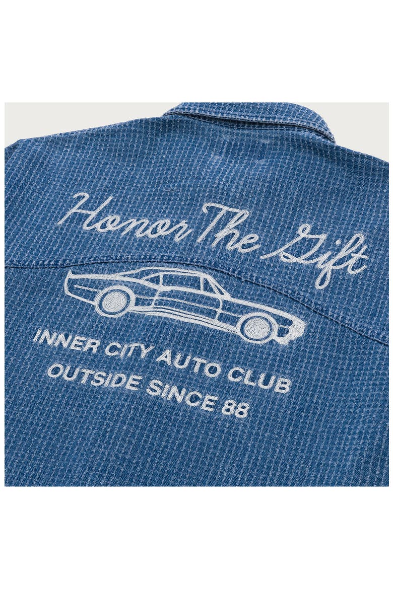 Honor Inc Mixed Stripe Cover Overshirt, Alternate, color, INDIGO