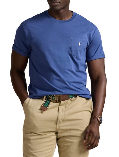 Big & Tall Classic Fit Jersey Crewneck Pocket Tee