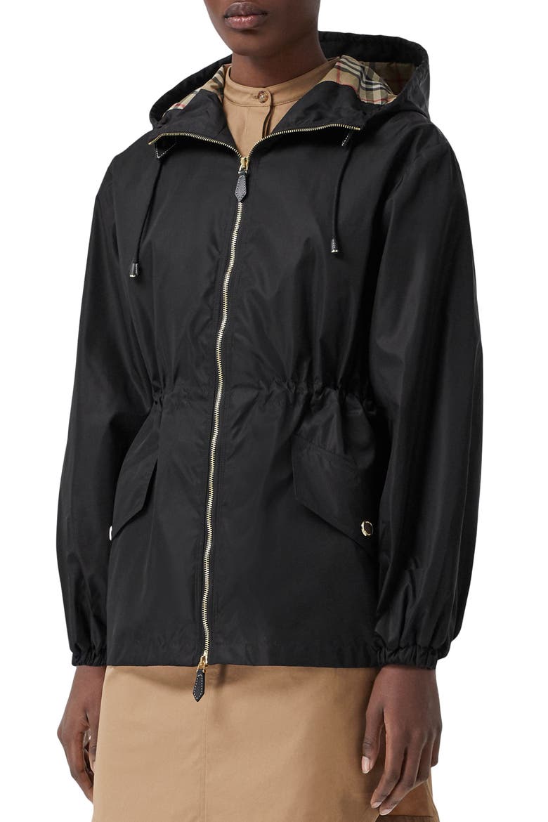 Binham Zip Hooded Nylon Jacket, Main, color, BLACK