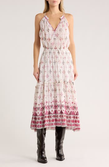 Isabel Marant Étoile Kabelino Cotton Blend Midi Sundress In Pink
