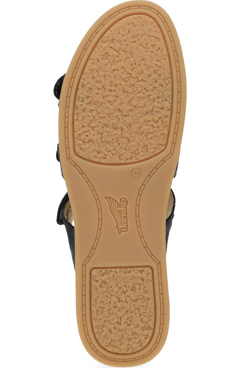Dansko Campbell Platform Wedge Slide Sandal, Alternate, color, Black Burnished Nappa