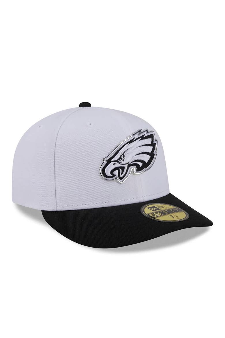 Men's New Era  White/Black Philadelphia Eagles 2026 NFL Draft Pre-Curved 59FIFTY Fitted Hat, Alternate, color, White