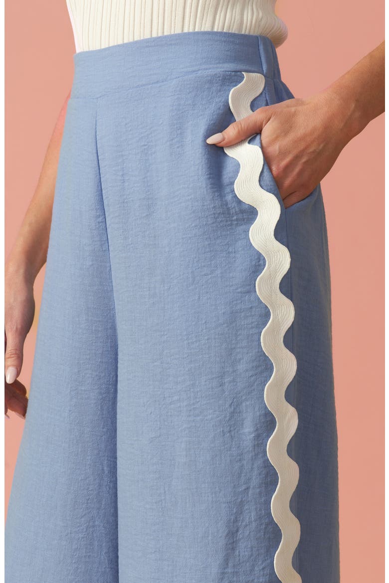 Wavy Wide Leg Pants, Alternate, color, BLUE
