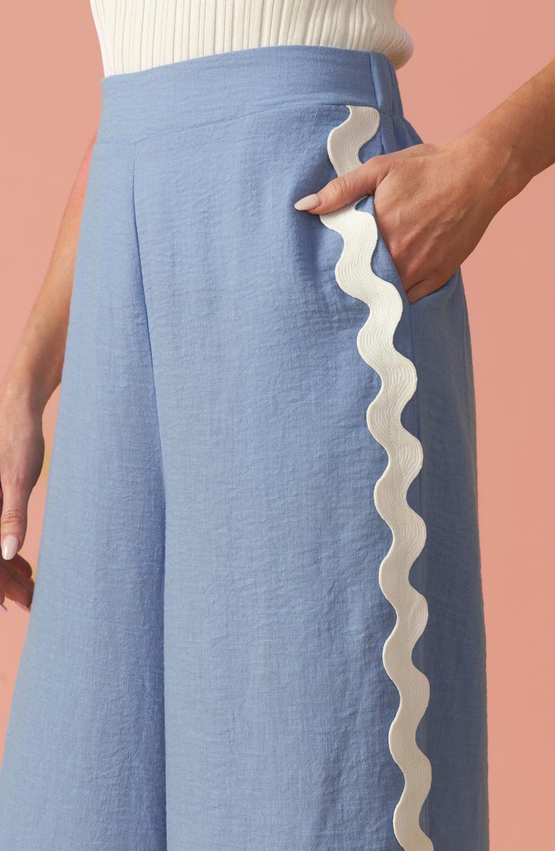 FLYING TOMATO Wavy Wide Leg Pants, Alternate, color, Blue