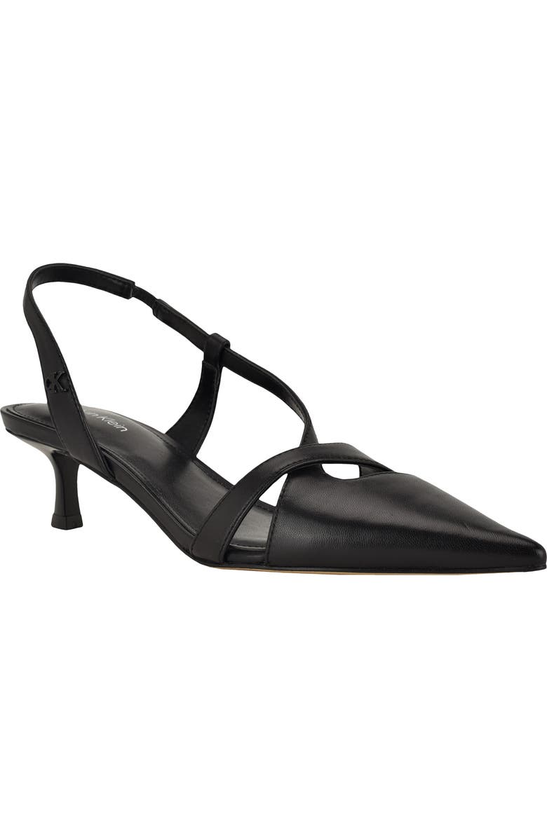Calvin Klein Arlanna Slingback Pointed Toe Kitten Heel Pump, Main, color,