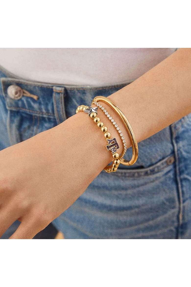Texas A&M Aggies Mixed Icon Pisa Bracelet, Alternate, color, Gold