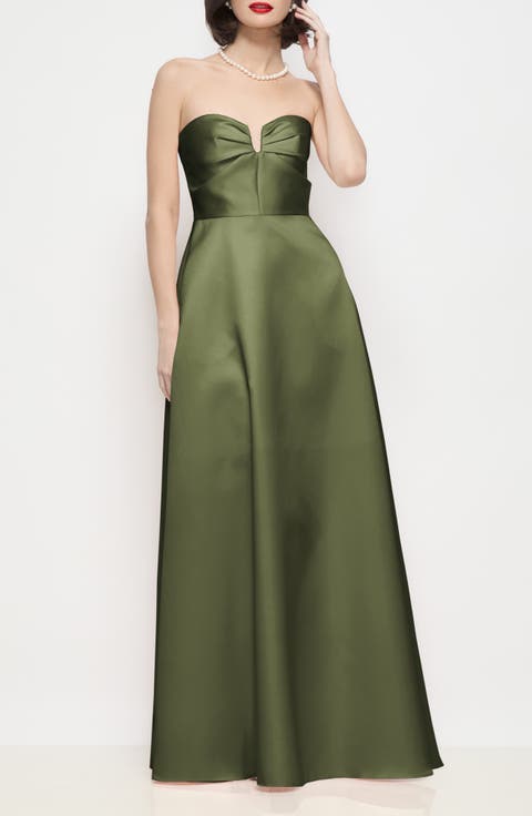 Veronica Strapless Satin Gown