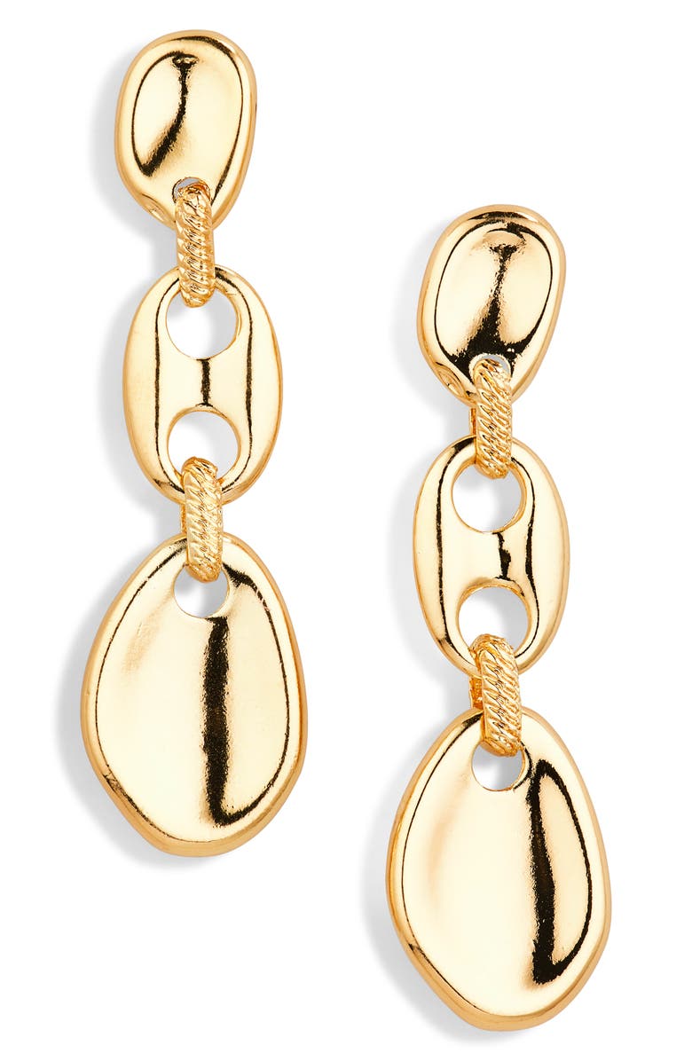 Tasha Link Drop Earrings, Main, color, Gold