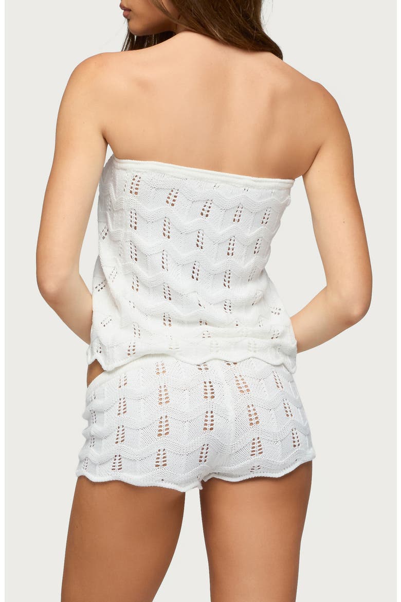 Isola Strapless Pointelle Knit Top, Alternate, color, CREAM