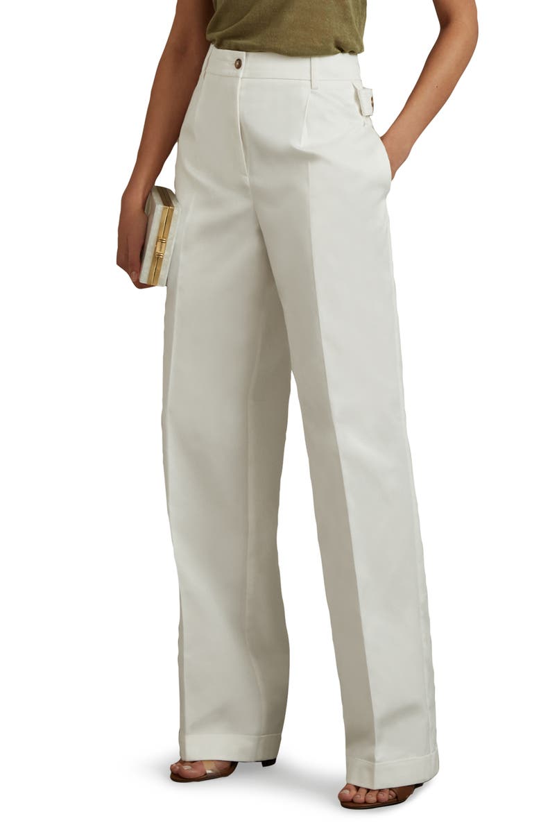 Reiss Harper Wide Leg Pants, Main, color, White