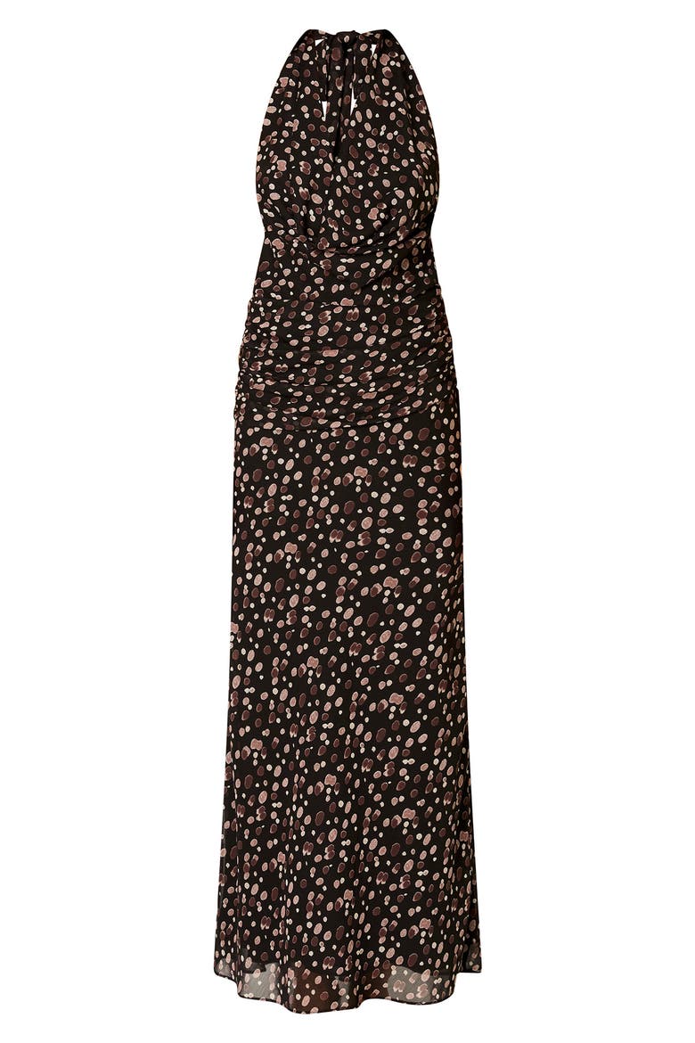 Sampaio Dot Maxi Dress, Alternate, color, BLACK