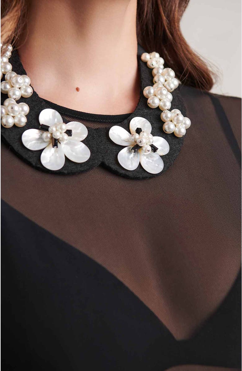 Anne Fontaine Fabric Collar, Alternate, color, Black/White