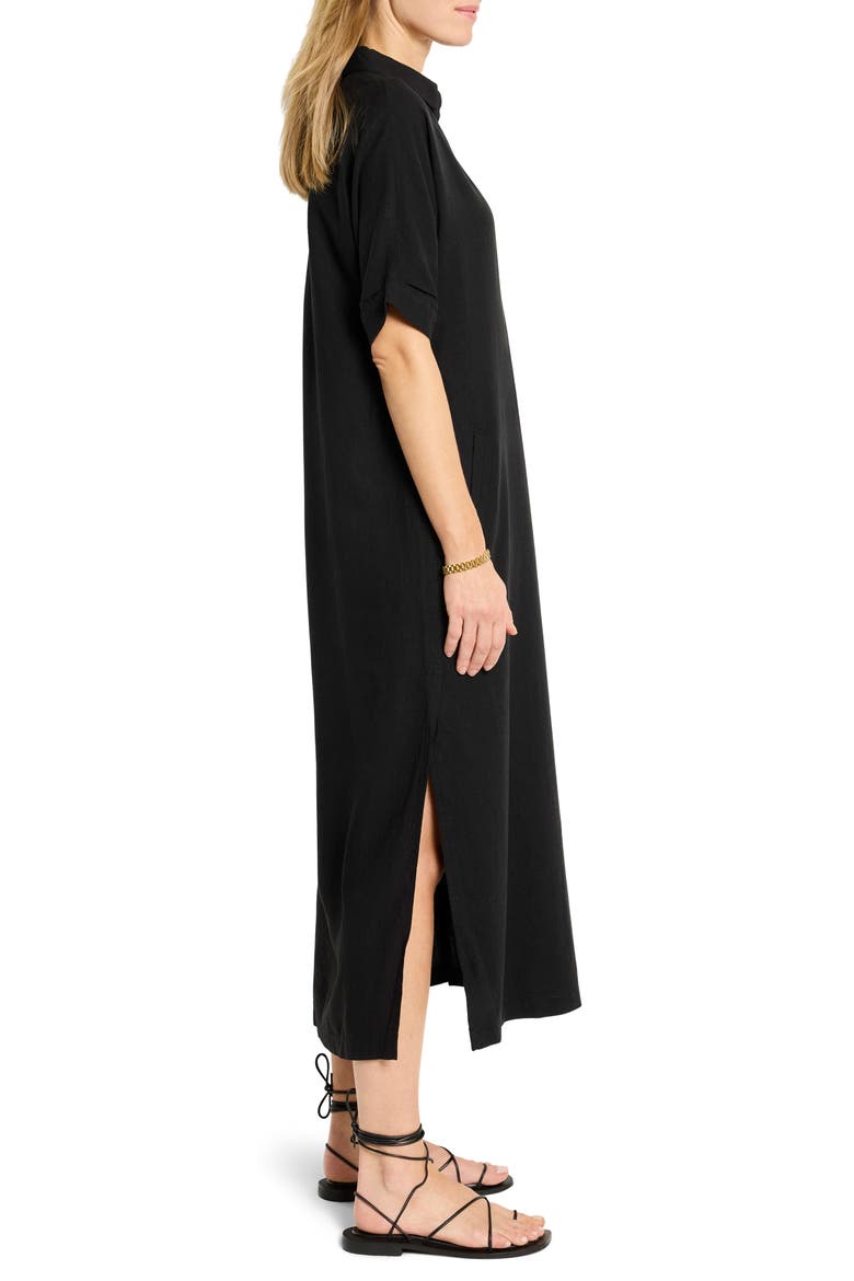 Rumba Linen Blend Maxi Dress, Alternate, color, BLACK ONYX