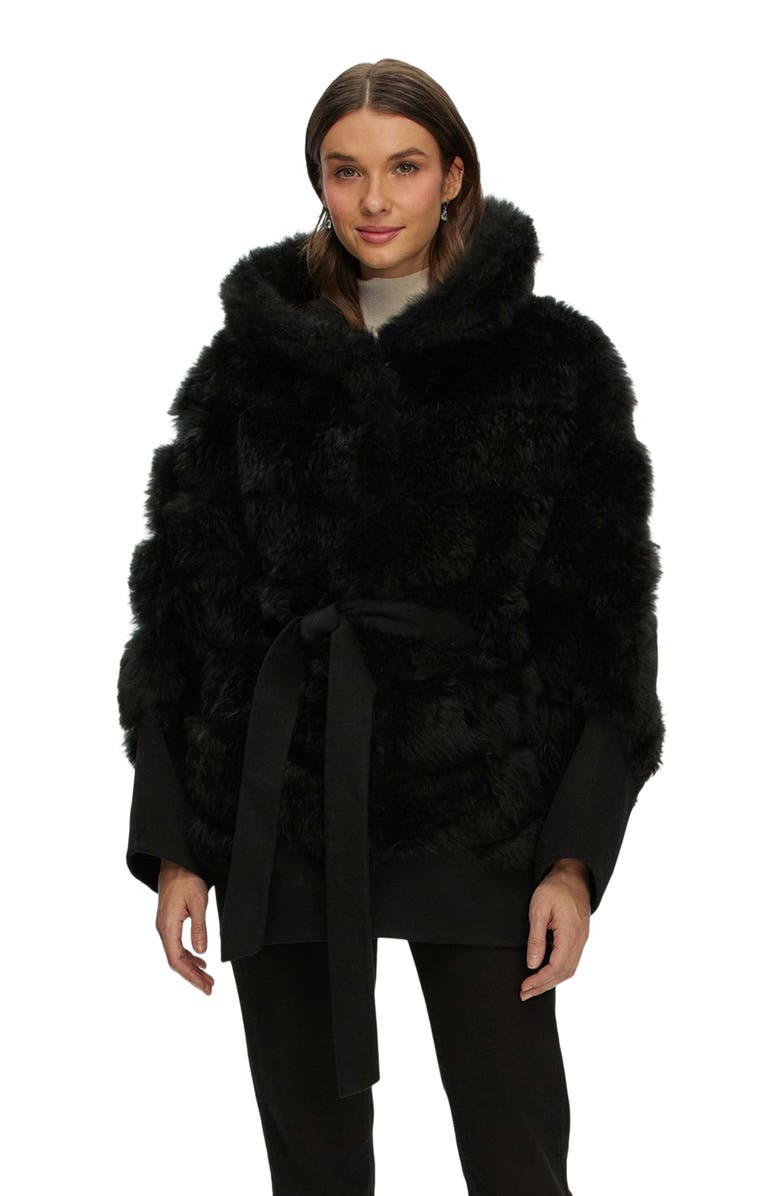 GORSKI Cashmere Goat Diagonal Pattern Parka, Main, color, Black