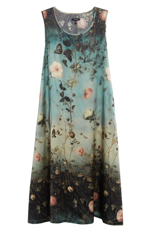 R13 Floral Print Sleeveless Midi Dress In Green