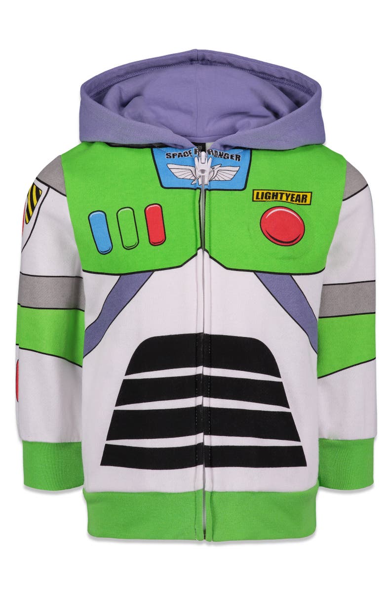Disney Buzz Lightyear Toy Story Cosplay Zip-Up Hoodie, Main, color, Green