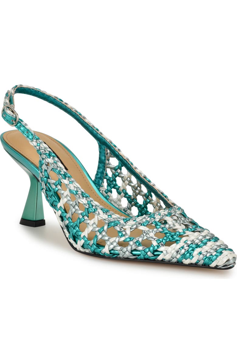 Nine West Madalene Pointed Toe Slingback Pump, Main, color, Medium Green