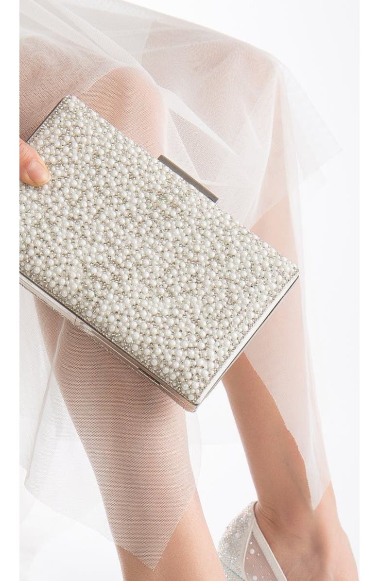 Forever & Always Shoes Klara Pearl Bridal Clutch, Alternate, color,