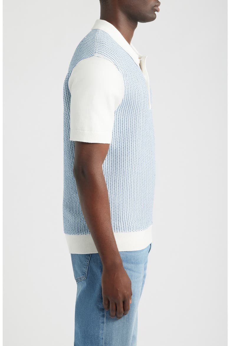 Turin Stripe Polo Sweater, Alternate, color, ECRU