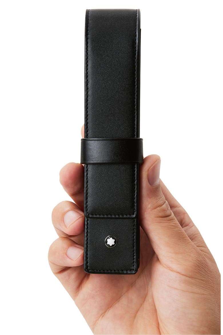 Leather Pen Pouch, Alternate, color, BLACK